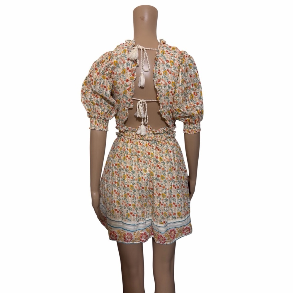Cleobella cottage core Cream Mini Dress with Multicolor Floral Print - Picture 4 of 8